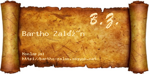 Bartho Zalán névjegykártya